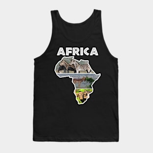 Africa Wildlife Continent Collage Tank Top